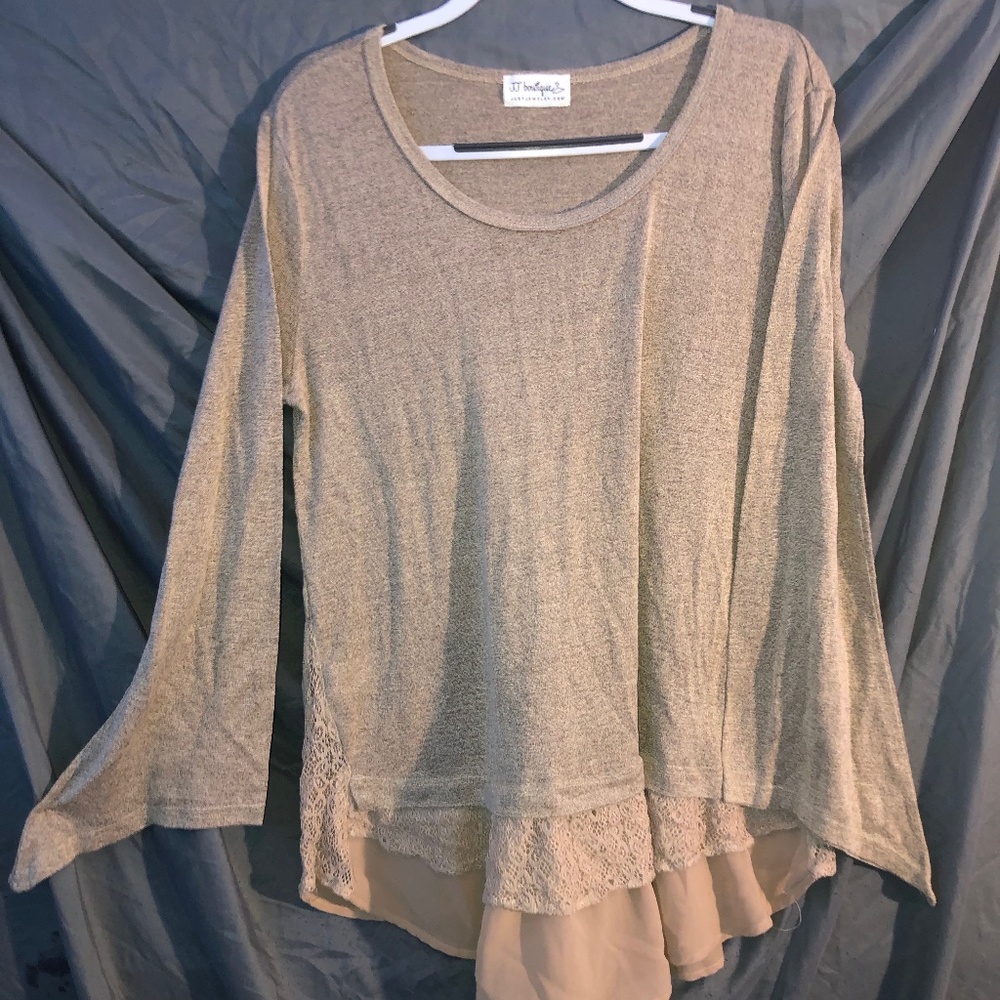 Plus Size Tan Blouse